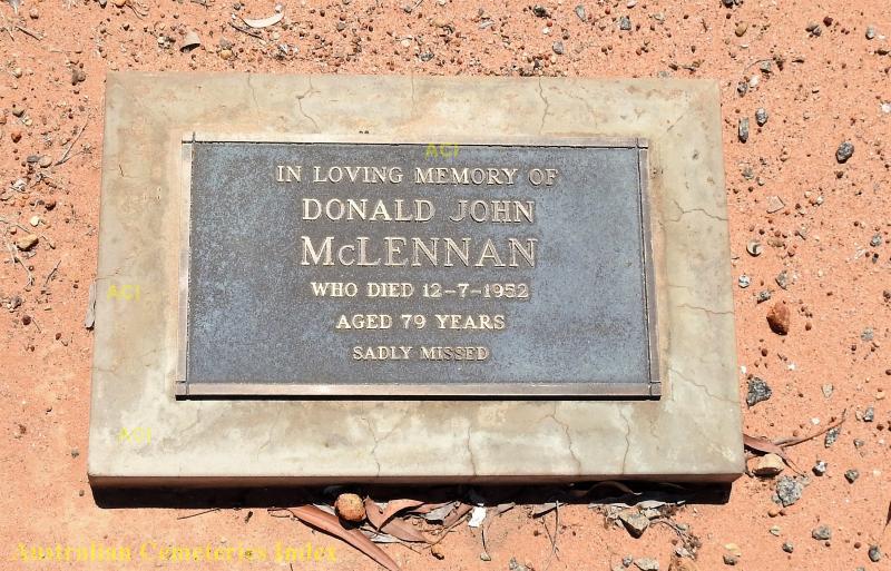 Photo of headstones/Donald John McLennan d1952 Yelarbon Cem Qld